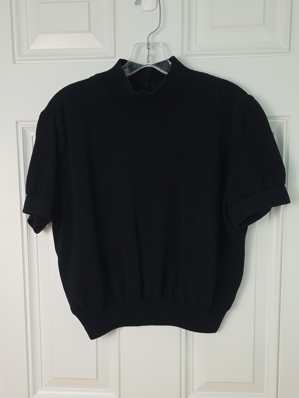 St. John Black Knit Basics Sweater.  Size Large